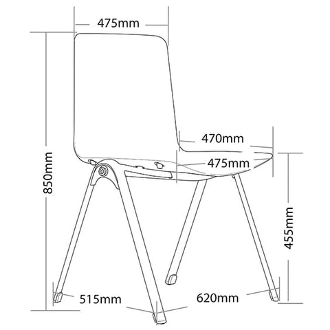 Image of Aria School Office Stackable Chairs With Tablet Arm