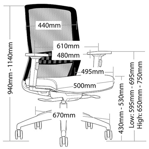 Image of Bolt High Back Ergonomic Mesh Office Desk Chair