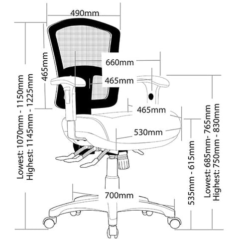 Image of Fuse Ergonomic Mesh Office Chair Heavy Duty 140kg