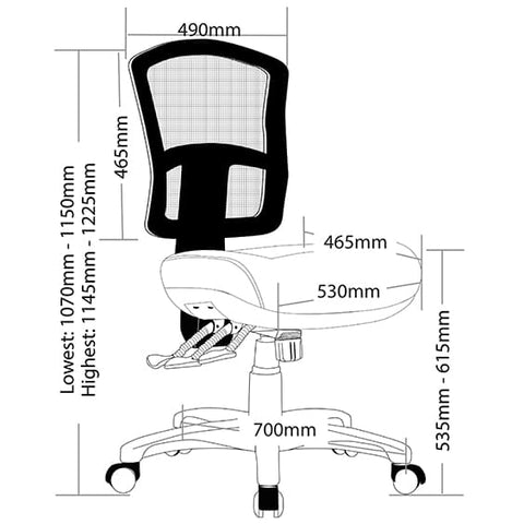 Image of Fuse Ergonomic Mesh Office Chair Heavy Duty 140kg