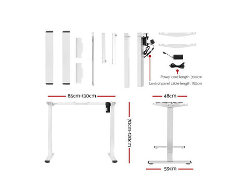 Image of Motorised Electric Adjustable Desk Frame White