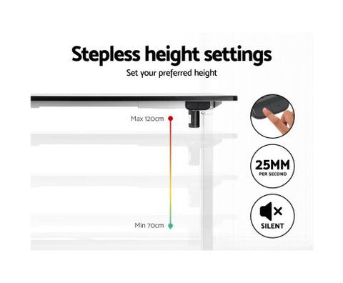 Image of Motorised Electric Adjustable Desk Frame White