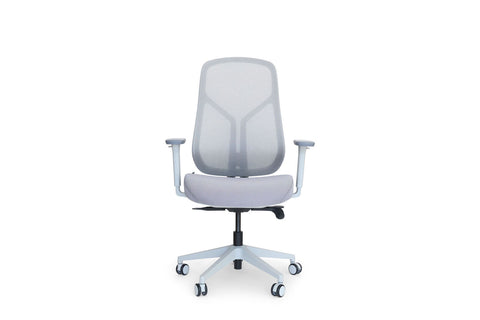 Image of Modern Grey Ergonomic Office Mesh Chair with 3-Way Adjustable Arms