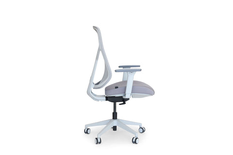 Image of Modern Grey Ergonomic Office Mesh Chair with 3-Way Adjustable Arms