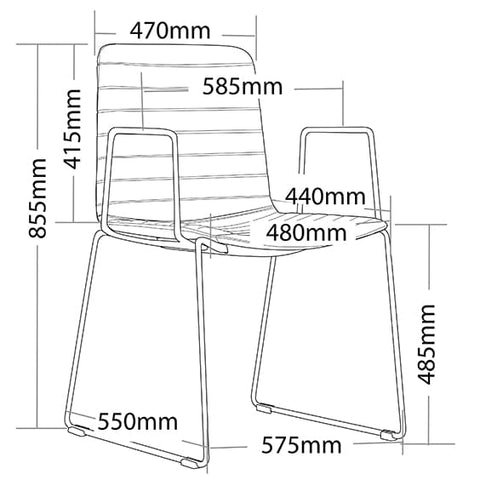Image of Mia Upholstered Visitor Reception Chair with Optional Arms