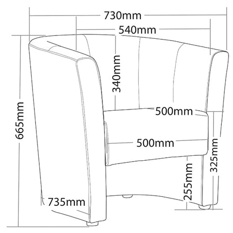 Image of Nox PU Leather Visitor Reception Waiting Room Chair