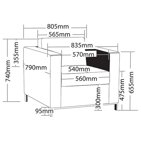 Image of PU Leather Visitor Reception Waiting Room Sofa Seater