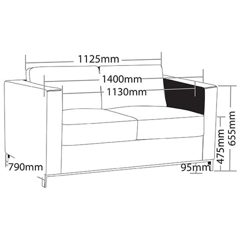 Image of PU Leather Visitor Reception Waiting Room Sofa Seater