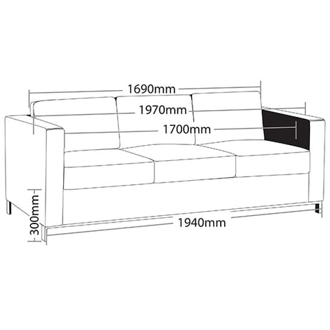 Image of PU Leather Visitor Reception Waiting Room Sofa Seater