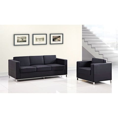 Image of PU Leather Visitor Reception Waiting Room Sofa Seater