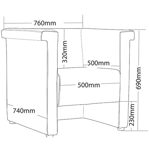 Image of Ram PU Leather Visitor Reception Waiting Room Chair