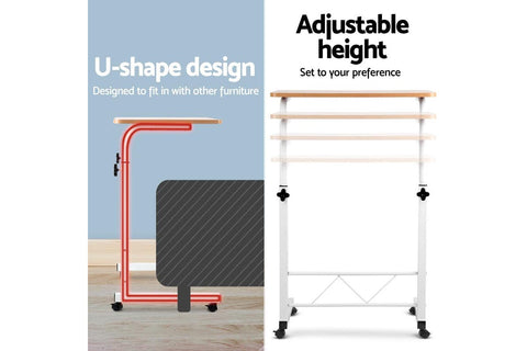 Image of Portable Height Adjustable Wooden Office Desk