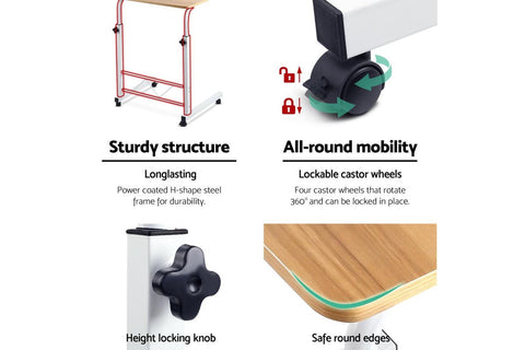 Image of Portable Height Adjustable Wooden Office Desk