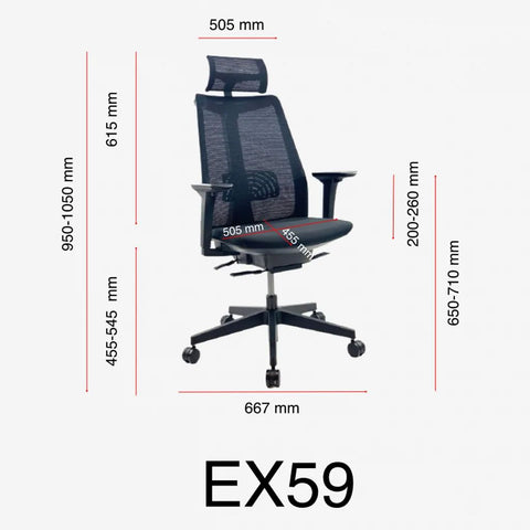 Image of Luxio Mesh Adjustable Headrest Executive Office Boardroom Chair