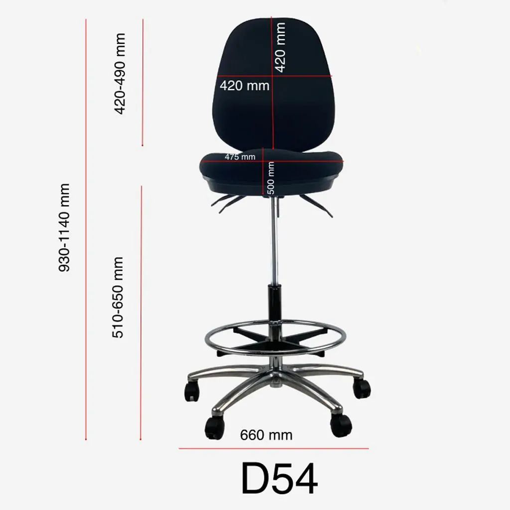 Daze High Back Drafting Office Chair Stool
