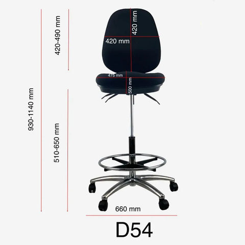 Image of Daze High Back Drafting Office Chair Stool