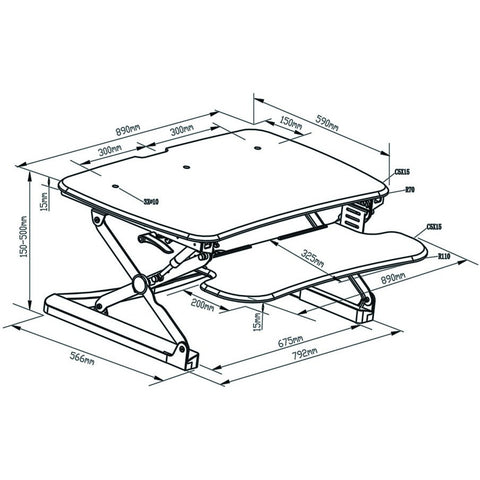 Image of Arise Deskalator Height Adjustable Desktop Work Station - Buy Online Now At Active Offices