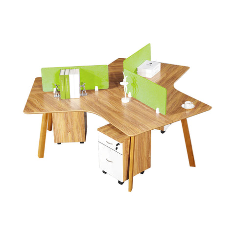 Image of Arbor 3 Person WorkStation American Walnut with Solid Timber Legs