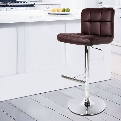 Image of Artiss Set of 2 PU Leather Bar Stools - Chocolate - Buy Online Now At Active Offices
