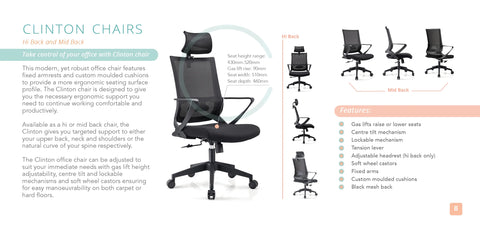 Image of Clinton Mesh High Back Ergonomic Office Chair