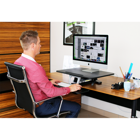 Image of Arise Compulator Height Adjustable Standing Desk Converter Riser + Anti Fatigue Mat - Buy Online Now At Active Offices
