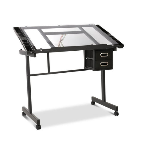Image of Artiss Adjustable Glass Drawing Desk - Buy Online Now At Active Offices