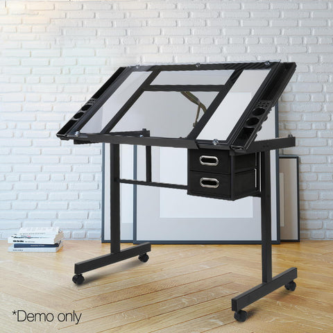 Image of Artiss Adjustable Glass Drawing Desk - Buy Online Now At Active Offices