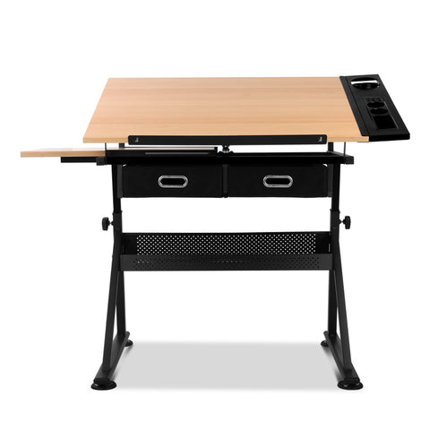 Image of Wooden Tilting Drafting Drawing Table And Stool Set - Buy Online Now At Active Offices