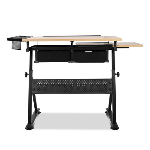 Image of Wooden Tilting Drafting Drawing Table And Stool Set - Buy Online Now At Active Offices
