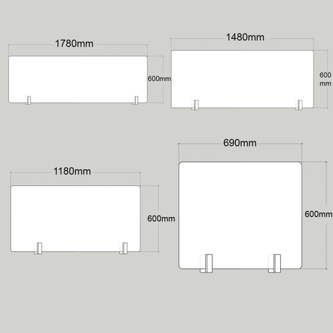 Image of Sneeze & Cough Guard Shield Clear Acrylic Barrier Protection Desk Counter