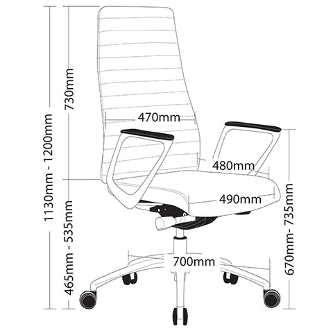 Image of Classy Executive Ergonomic Leather Ribbed Enzo Executive Office Chair - Buy Online Now At Active Offices