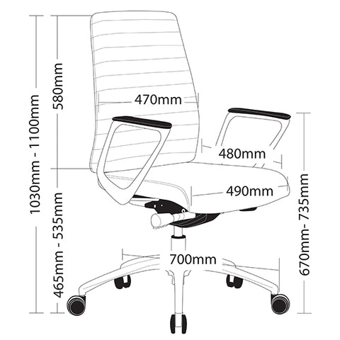 Image of Classy Executive Ergonomic Leather Ribbed Enzo Executive Office Chair - Buy Online Now At Active Offices