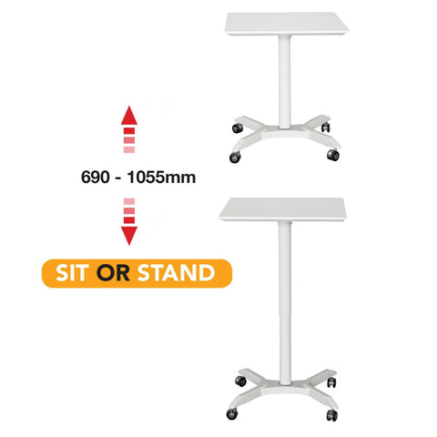 Image of Height Adjustable Standing Mobile Portable Office Desk - Buy Online Now At Active Offices