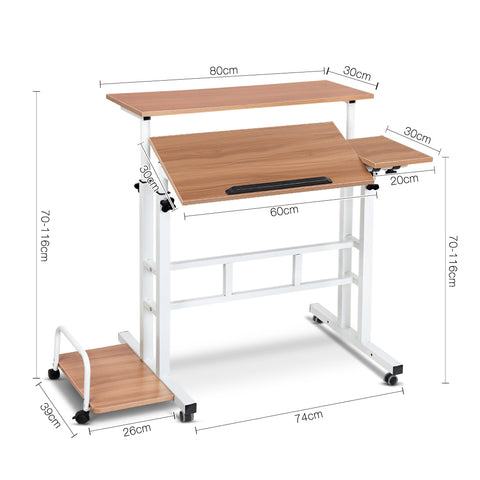 Image of Dual Portable Standing Desk Trolley - Buy Online Now At Active Offices
