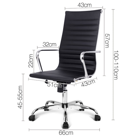 Image of Eames Replica Office Chair Computer Seating Mid High Back White or Black - Buy Online Now At Active Offices