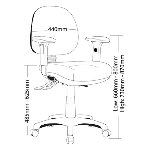Image of Ergonomic P350 Task Office Chair Level 6 AFRDI Tested - Buy Online Now At Active Offices