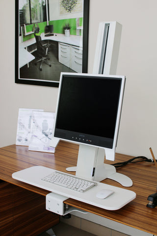 Image of Powerlator Electric Sit Stand desk attachment for Office Or Home use