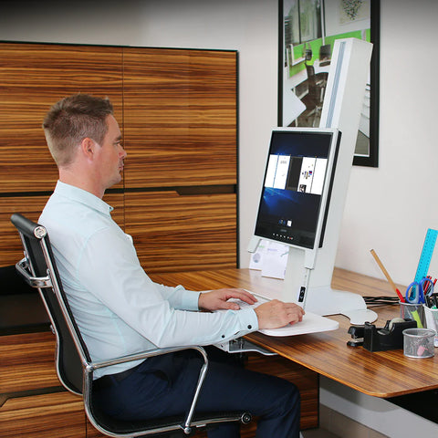 Image of Powerlator Electric Sit Stand desk attachment for Office Or Home use