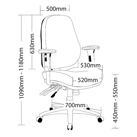 Image of Ergonomic Rover Heavy Duty Multi Shifting Office Chair 140kg Weight Limit - Buy Online Now At Active Offices