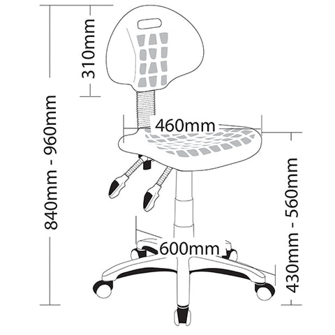 Image of Ergonomic Industrial Lab or School Drafting Stools With Back - Buy Online Now At Active Offices