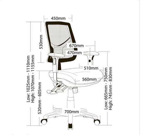 Image of Ergonomic Mesh Hino Back Chair For Your Office