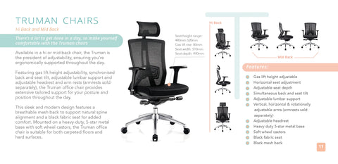 Image of Truman Mesh Mid Back Ergonomic Office Chair