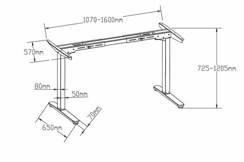 Image of Arise Basix 2 Electrical Motorised Height Adjustable Standing Desk - Buy Online Now At Active Offices