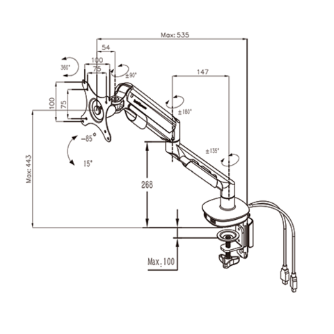 Image of Cutlass Single Monitor Arm Mount - Buy Online Now At Active Offices