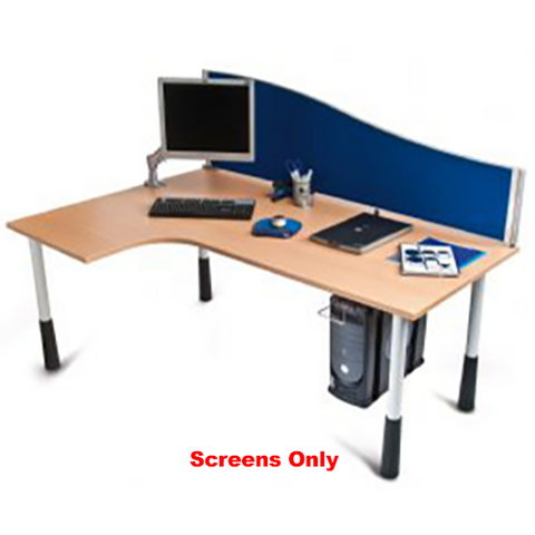 Image of E-Screens Wave Partition Mounted Privacy Screen Walls For Office Desks. - Buy Online Now At Active Offices