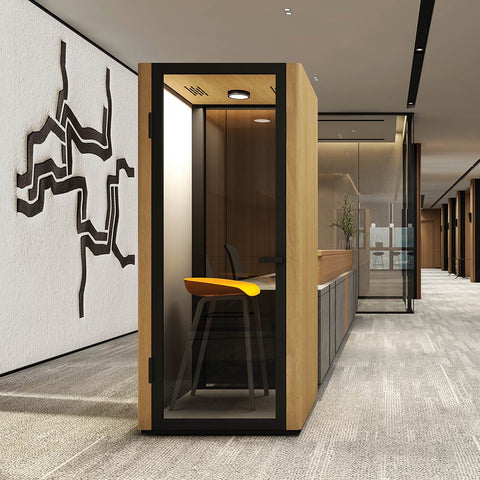 Image of B. Quiet Single Acoustic Office Booth Pod