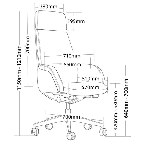 Image of Captain High Back Premium Leather Executive Office Boardroom Chair