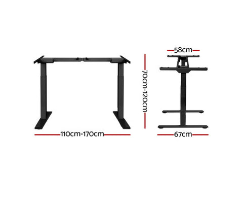 Image of Electric Motorised Automatic High Adjustable Standing Desk Frame 100kg