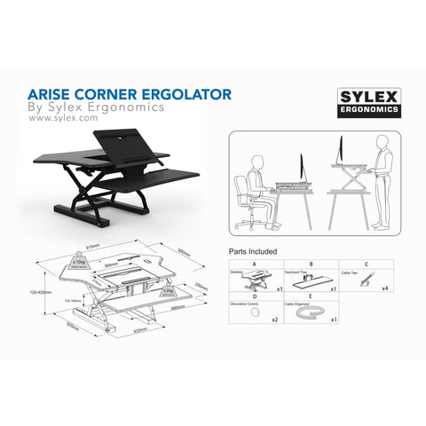 Image of Arise Ergolator Height Adjustable Standing Desk Converter Riser - Buy Online Now At Active Offices