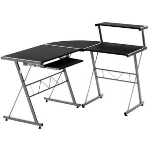 Corner L Shape Metal Pull Out Table Office Study Desk - Buy Online Now At Active Offices